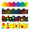 Carson Dellosa Scalloped Variety Border Set - 4 Rainbow Themed Packs 144031